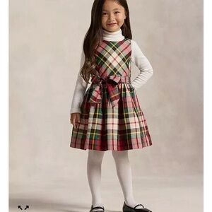 Polo Ralph Lauren Plaid Taffeta Sleeveless Dress Size 3T